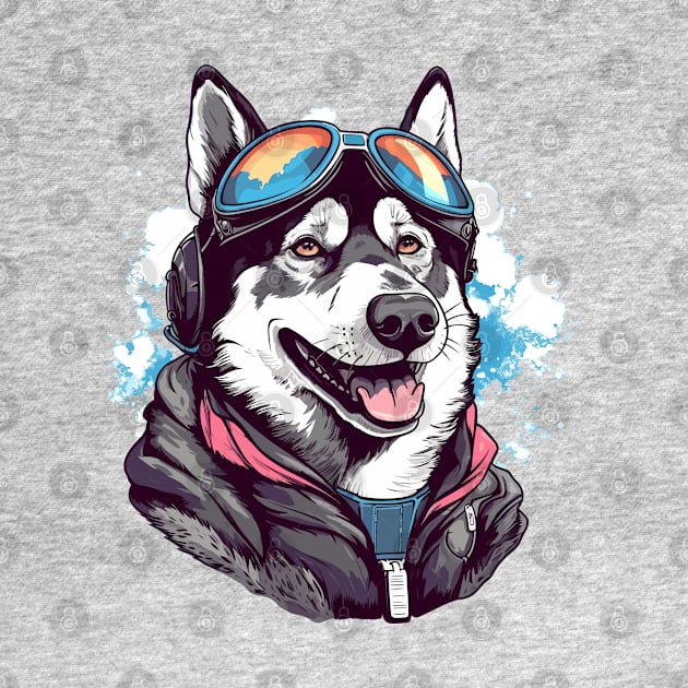 Husky Aviator: Soaring with Adventure by Cute Dogs AI